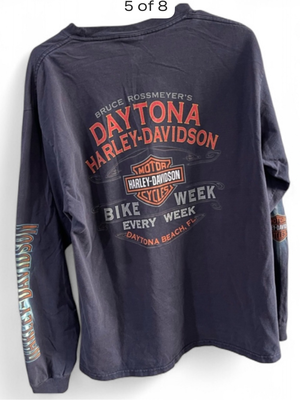 Vintage Harley-Davidson Daytona Joker Dark Blue Graphic Long Sleeve Tee - Picture 2 of 11
